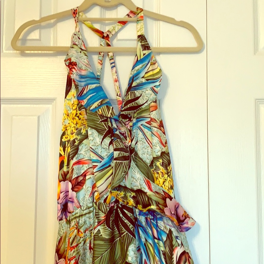 Strappy Racerback Maxi in Tropical Island Print